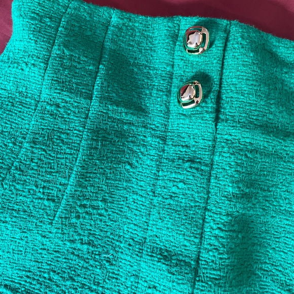 Zara Green Mini Skirt Small - Picture 3 of 6